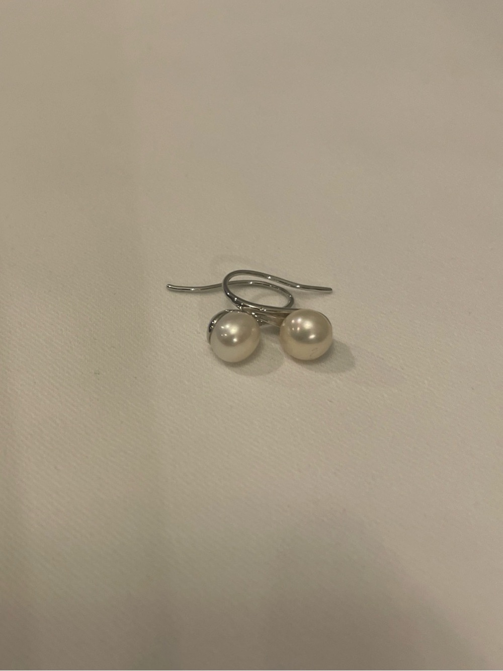 S 925 Sterling Pearl Drop Earrings Glamour queen Hollywood Simple Elegant Chic